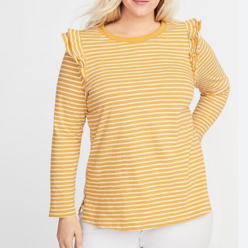 NWT: old navy Ruffle-Trim Slub-Knit Top for Women